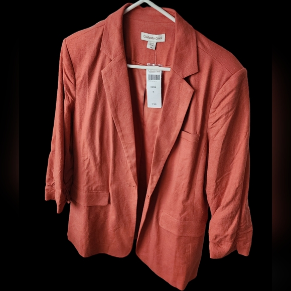 Coldwater Creek Jackets & Blazers - NWT Linen Blaze, 14, burnt orange